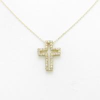 K18YG クロス ダイヤモンドネックレス