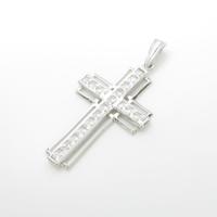 K14WG クロス ダイヤモンドペンダント