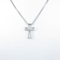 K18WG クロス ダイヤモンドネックレス