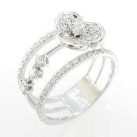 750WG フラワー ダイヤモンドリング