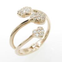 K18PG ハート ダイヤモンドリング