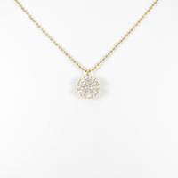 K18YG フラワー ダイヤモンドネックレス