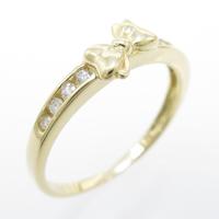 K18YG リボン ダイヤモンドリング5％引き