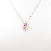 K18WG カラーストーンネックレス