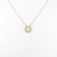 K18YG ホースシュー ダイヤモンドネックレス