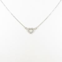 K18WG ハート ダイヤモンドネックレス