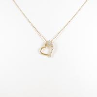 K18YG ハート ダイヤモンドネックレス