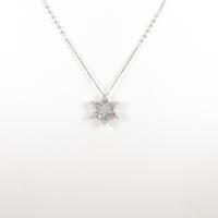 K18WG スノーフレーク ダイヤモンドネックレス