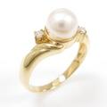 K18YG アコヤパールリング