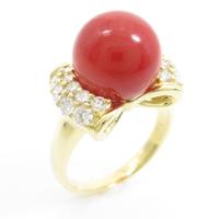 K18YG リボン サンゴリング