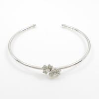 K18WG フラワー ダイヤモンドバングル