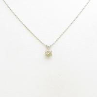 K18WG ソリティア ダイヤモンドネックレス