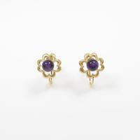 K18YG クローバー アメジストイヤリング