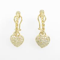 K18YG ハート ダイヤモンドピアス