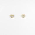K18YG／PT ハート ダイヤモンドピアス