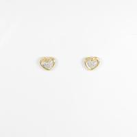 K18YG／PT ハート ダイヤモンドピアス