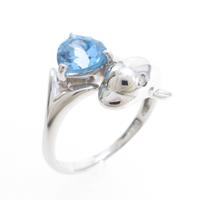 K18WG イルカ ブルートパーズリング