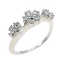 K18WG フラワー ダイヤモンドピンキーリング