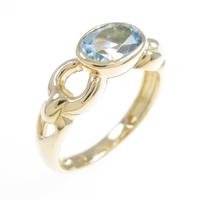 K18YG ブルートパーズリング