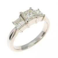 プラチナダイヤモンドリング 0．998ct・L?M・VS1?2・プリンセスカット