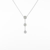 K18WG スリーストーン ダイヤモンドネックレス