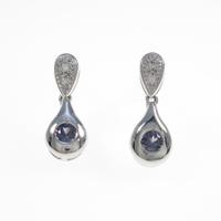 K14WG ガーネットピアス