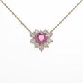 K18PG ハート ピンクサファイヤネックレス