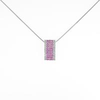 K18WG ピンクサファイヤネックレス