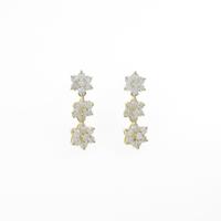 K18YG フラワー ダイヤモンドピアス