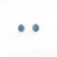 PT／K18WG ブラックオパールピアス