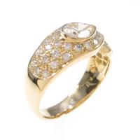 K18YG ダイヤモンドリング 0．713ct・K・SI1・ペアシェイプ
