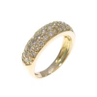 K18YG パヴェ ハーフエタニティ ダイヤモンドピンキーリング