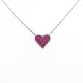 K18WG ハート ルビーネックレス
