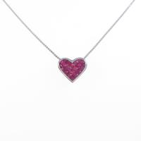 K18WG ハート ルビーネックレス