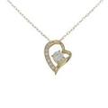 K18YG ハート ダイヤモンドネックレス
