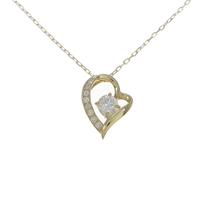 K18YG ハート ダイヤモンドネックレス