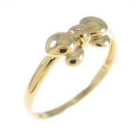 K18YG リボン ダイヤモンドリング