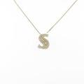 K18YG イニシャルS ダイヤモンドネックレス