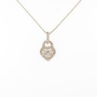 K18YG ハート ダイヤモンドネックレス