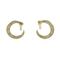 K18YG ムーン ダイヤモンドイヤリング