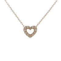K18PG ハート ダイヤモンドネックレス