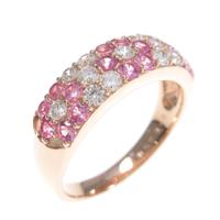 K18PG フラワー ピンクサファイヤリング