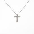 K18WG クロス ダイヤモンドネックレス