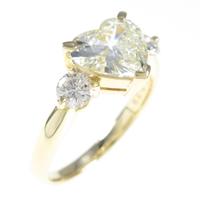 K18YGダイヤモンドリング 1．507ct・VLY・VVS2・ハートシェイプ
