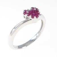 K18WG ハート ルビーリング