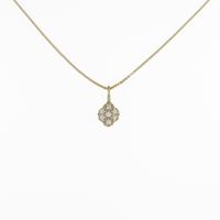 K18YG フラワー ダイヤモンドネックレス