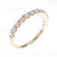 【新品】K18YG ハーフエタニティ ダイヤモンドリング