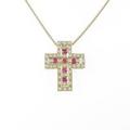 K18YG 2WAY クロス ルビーネックレス