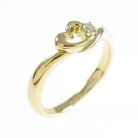 K18YG ハート ダイヤモンドリング