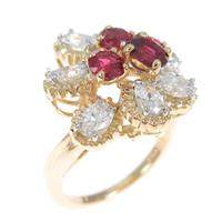 オスカーハイマン フラワー ルビーリング